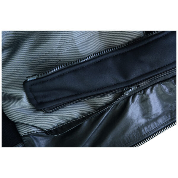 Vance Leather Mens Sven Bomber Black Waxed Premium Cowhide Motorcycle Leather Jacket with Removeable Hood - Image 9