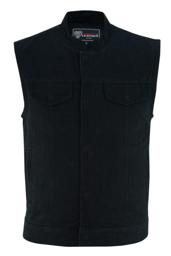 Mens SOA Style Black Denim Club Vest - Image 2