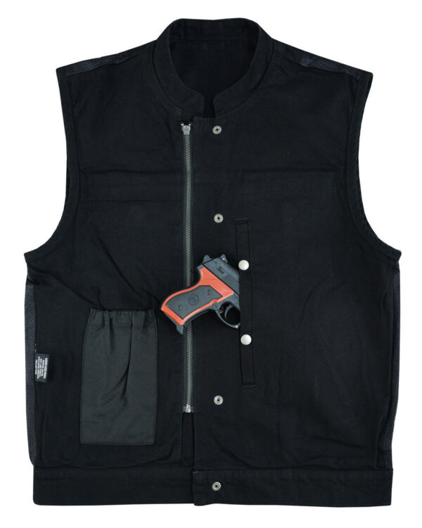 Mens SOA Style Black Denim Club Vest - Image 5
