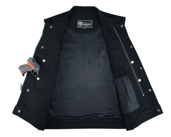 Mens SOA Style Black Denim Club Vest - Image 6