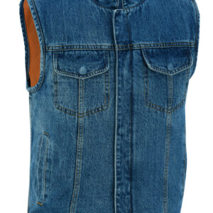 Mens Sky Blue Denim Club Vest w/ Concealed Carry