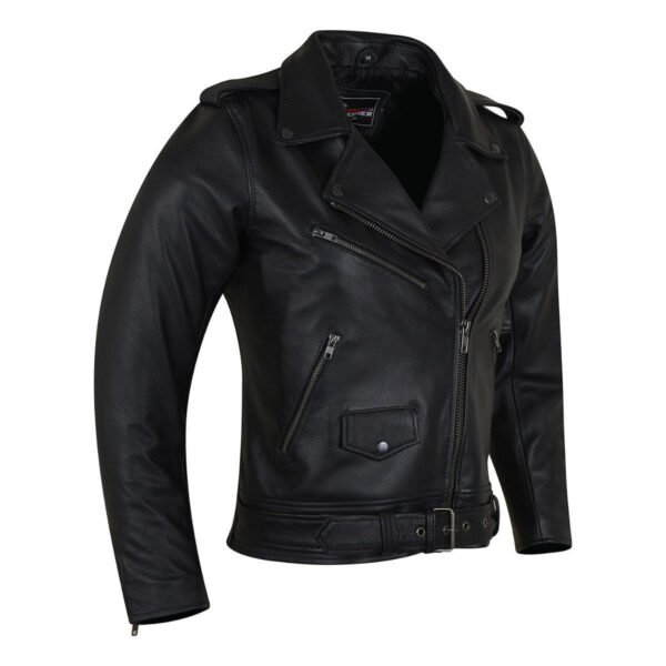 Vance Leather Ladies Premium Goatskin Classic Motorcycle Leather Jacket - Image 2