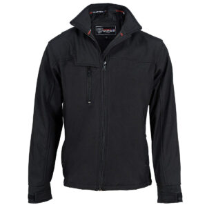 Vance Black Waterproof Lightweight Zipper Front Soft Shell Jacket