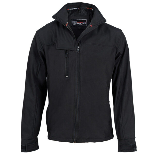 Vance Black Waterproof Lightweight Zipper Front Soft Shell Jacket
