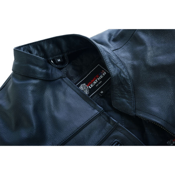 Mens Premium Cowhide Cafe Racer Leather Motorcycle Jacket with Zipper Vents - Image 20