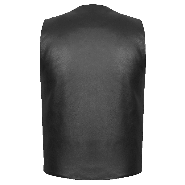 Vance Mens Black Premium Cowhide Leather Buffalo Nickel Biker Motorcycle Vest - Image 7