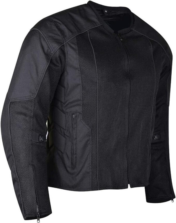 Vance Mens Black Advanced 3-Season Mesh/Textile CE Armor Motorcycle Jacket