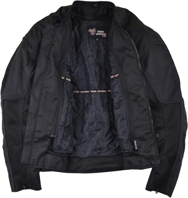 Vance Mens Black Advanced 3-Season Mesh/Textile CE Armor Motorcycle Jacket - Image 5