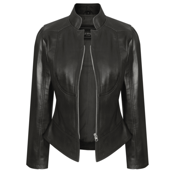Vance Leathers 'Maya' Ladies Premium Soft Lightweight Black Fitted Motorcycle Leather Jacket - Image 2