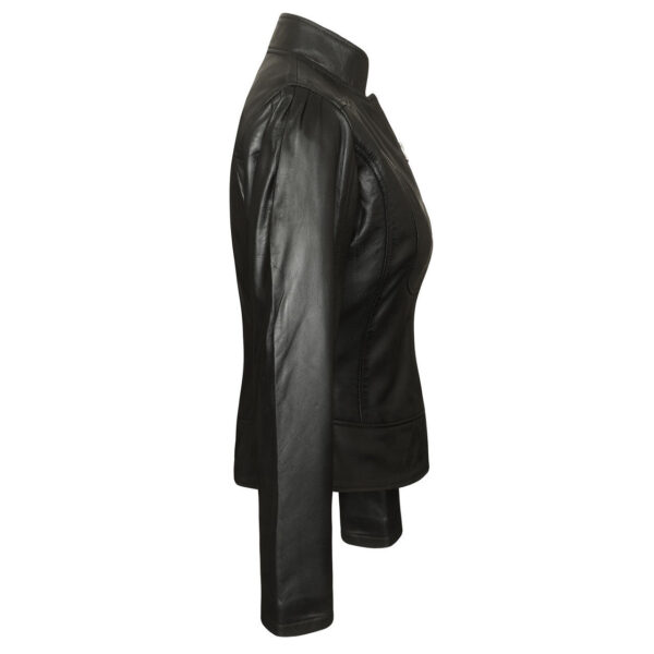 Vance Leathers 'Maya' Ladies Premium Soft Lightweight Black Fitted Motorcycle Leather Jacket - Image 3