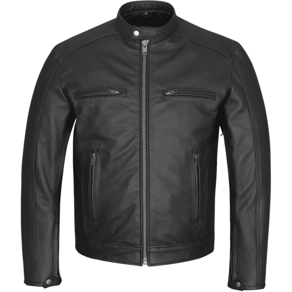 High Mileage Premium Mens Black Leather Motorcycle Jacket