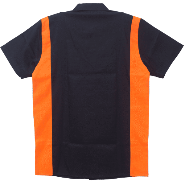 Vance - Men's Work Shirts Black with Orange Sides - Image 2