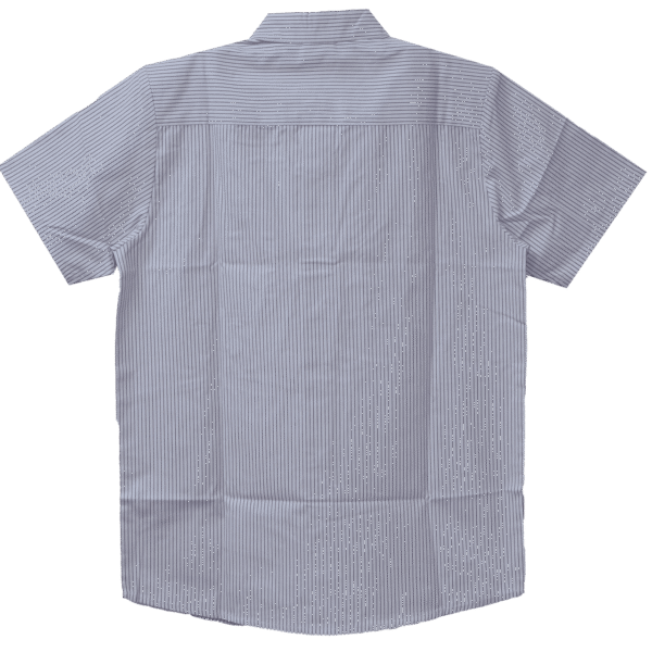 Vance - Men's White Work Shirts with Grey Strips - Image 2