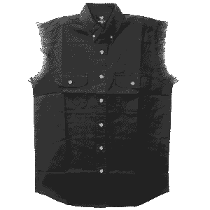 Vance - Men's Biker Motorcycle Black Cut Off Sleeveless Shirt