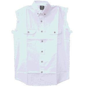 Vance - Men's Biker Motorcycle White Cut Off Sleeveless Shirt