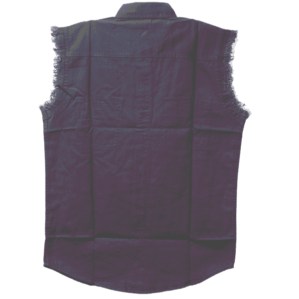 Vance Textiles - Men's Biker Motorcycle Charcoal Cut Off Sleeveless Shirt - Image 2