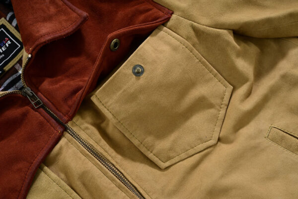 Men's Western Goat Suede Two-Tone Leather Jacket - Image 6