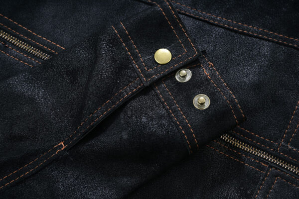 Rancher Goat Suede Trucker Black Leather Jacket - Image 5