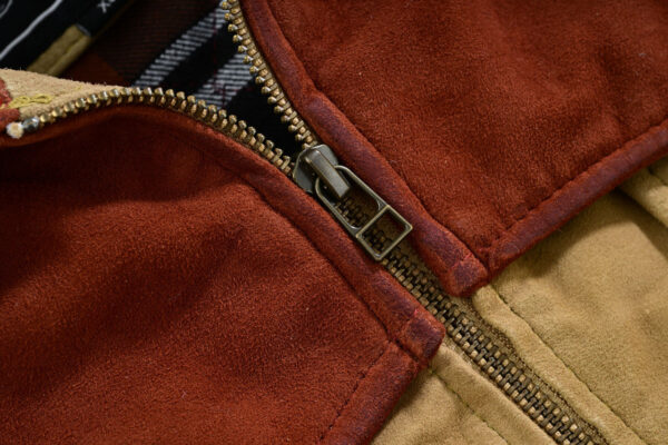 Men's Western Goat Suede Two-Tone Leather Jacket - Image 8