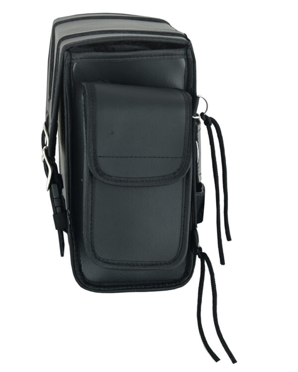 Vance VS318 Medium Black Plain Motorcycle Sissy Bar Bag for Harley Davidson Motorcycles - Image 4