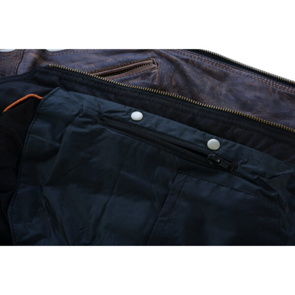 High Mileage Womens Vintage Brown Premium Cowhide Biker Motorcycle Leather Vest With Buckles - Image 7