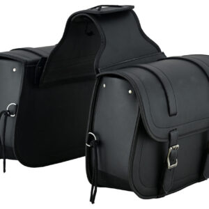 Vance Plain Motorcycle Saddlebags 18L Water-Resistant, Reinforced PVC Fits Honda, Yamaha, Kawasaki, Indian, Harley