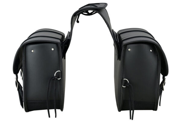 Vance Plain Motorcycle Saddlebags 18L Water-Resistant, Reinforced PVC Fits Honda, Yamaha, Kawasaki, Indian, Harley - Image 4