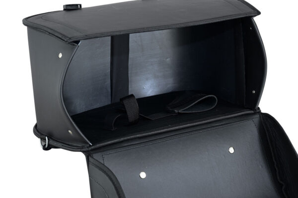 Vance Reinforced Black Plain Motorcycle Saddlebags 30L Water-Resistant Fits Honda, Yamaha, Kawasaki, Indian, and Harley-Davidson - Image 7