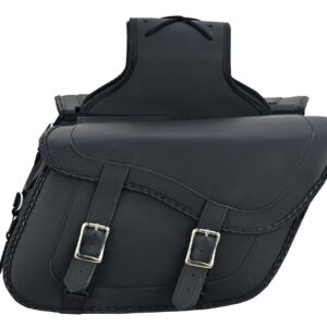 Vance Plain Motorcycle Saddlebags 18L Water-Resistant PVC Reinforced Fit for Honda, Yamaha, Kawasaki, Indian, Harley
