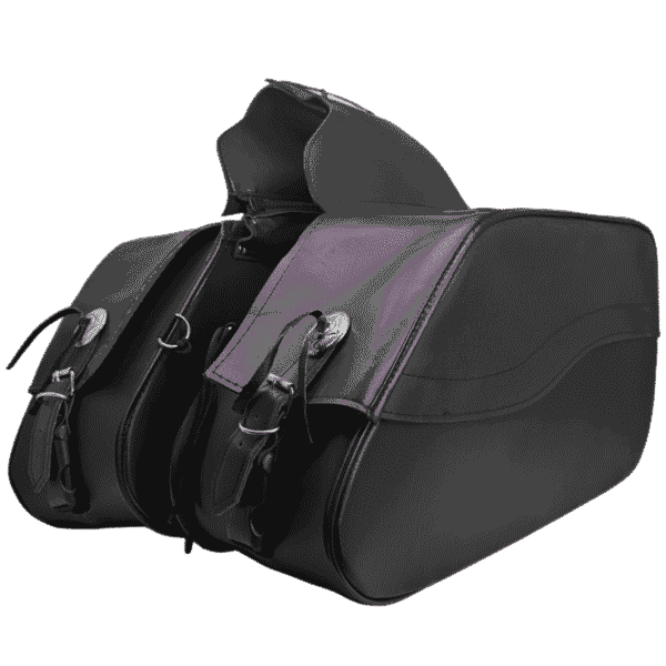Vance Black Plain Motorcycle Saddlebags 30L Water-Resistant Fits Honda, Yamaha, Kawasaki, Indian, and Harley