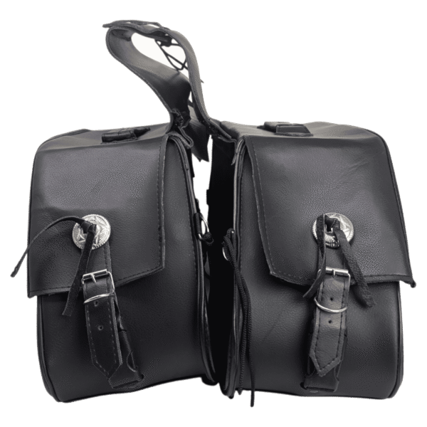 Vance Black Plain Motorcycle Saddlebags 30L Water-Resistant Fits Honda, Yamaha, Kawasaki, Indian, and Harley - Image 3