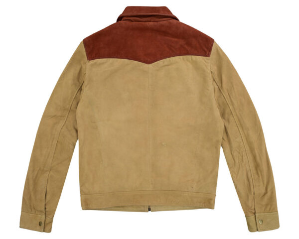 Men's Western Goat Suede Two-Tone Leather Jacket - Image 4