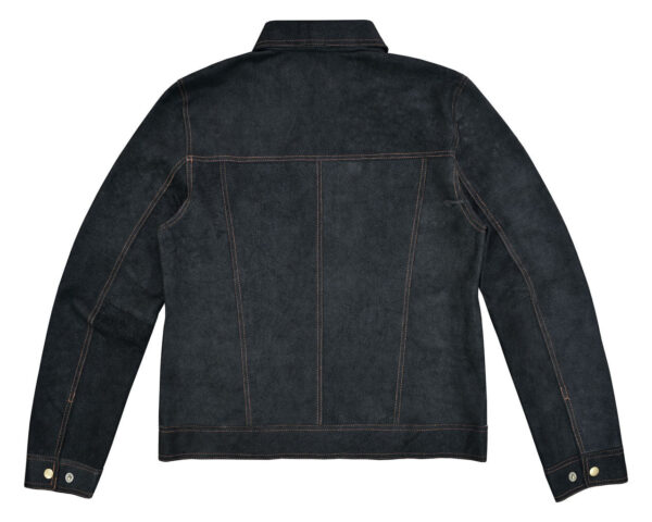 Rancher Goat Suede Trucker Black Leather Jacket - Image 4
