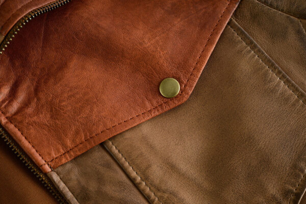 Men's Western Waxed Two-Tone Austin Brown Leather Jacket - Image 6