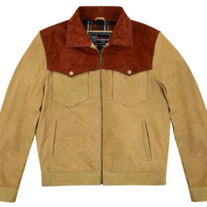 Men's Western Goat Suede Two-Tone Leather Jacket