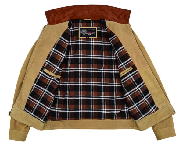Men's Western Goat Suede Two-Tone Leather Jacket - Image 3