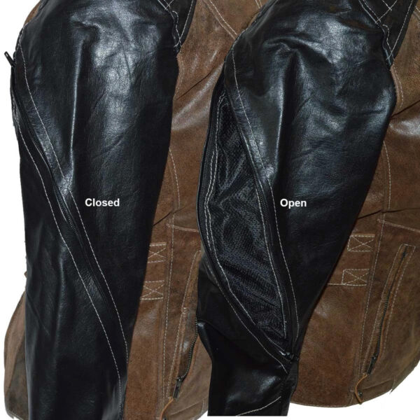 High Mileage HML639 Womens Black and Brown Vintage Style Lady Biker Concealed Carry Motorcycle Riding Jacket - Image 5