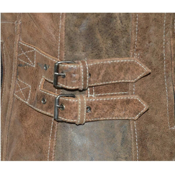 High Mileage HML639 Womens Black and Brown Vintage Style Lady Biker Concealed Carry Motorcycle Riding Jacket - Image 7