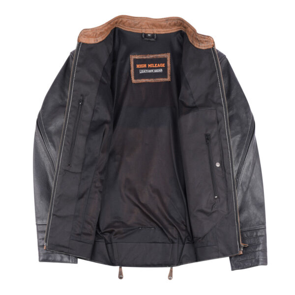 High Mileage HML639 Womens Black and Brown Vintage Style Lady Biker Concealed Carry Motorcycle Riding Jacket - Image 9